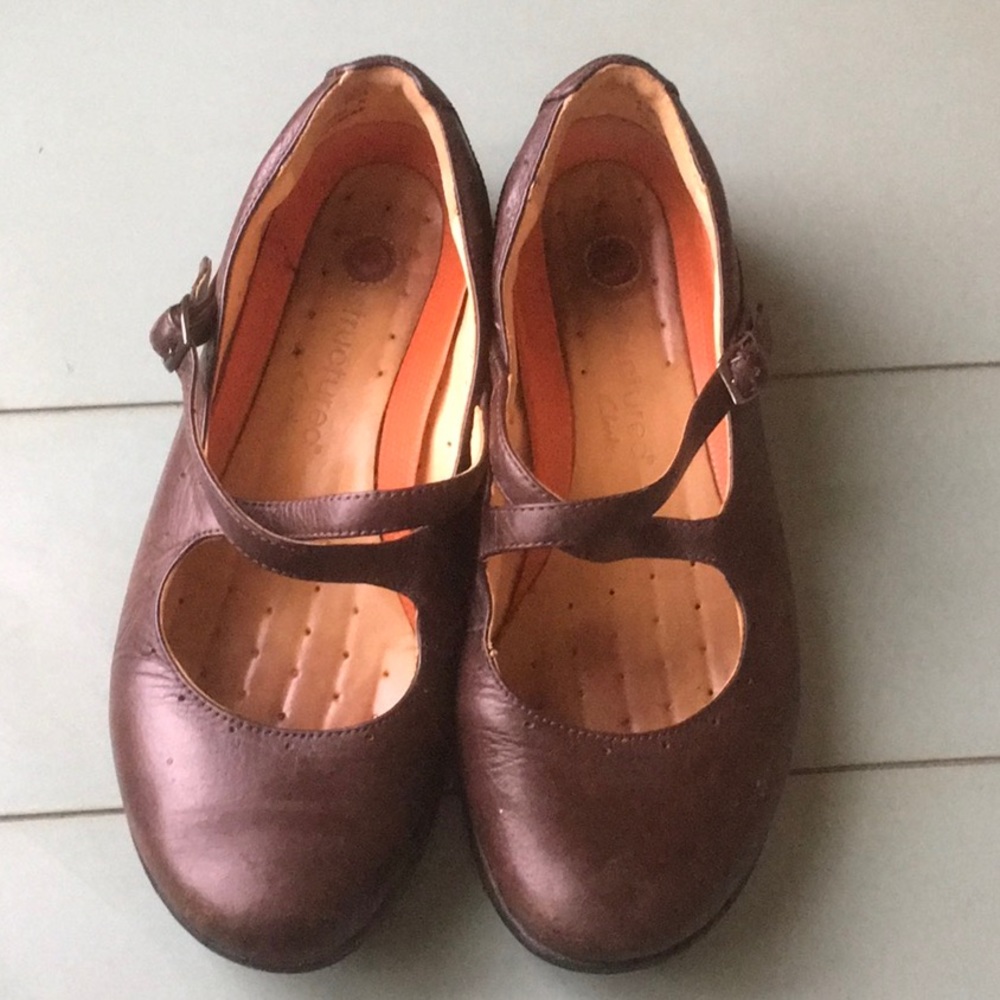 Clarks Unstructured Brown Casual Criss Cross Walking Mary Janes 7 1/2 W